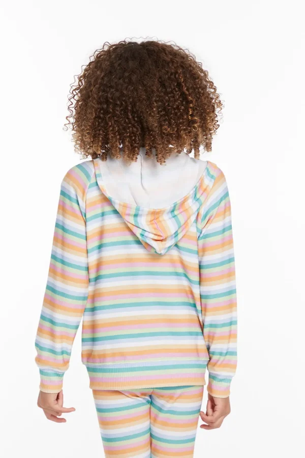 Hot Alana Sunset Stripe Girls Zip Up Hoodie Kids Girls