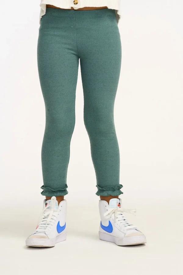 New Bottom Ruffle Dark Forest Green Legging Kids Girls