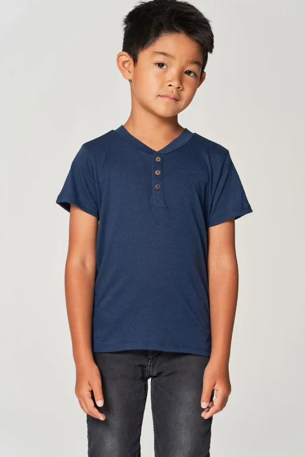 Cheap Boys Bella Jersey Short Sleeve Henley With Cocount Buttons Kids/BOY Boys