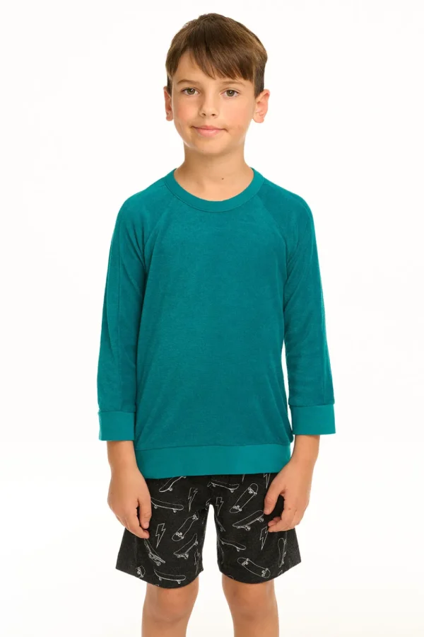 New Boy's Lake Green Raglan Pullover Kids/BOY Boys