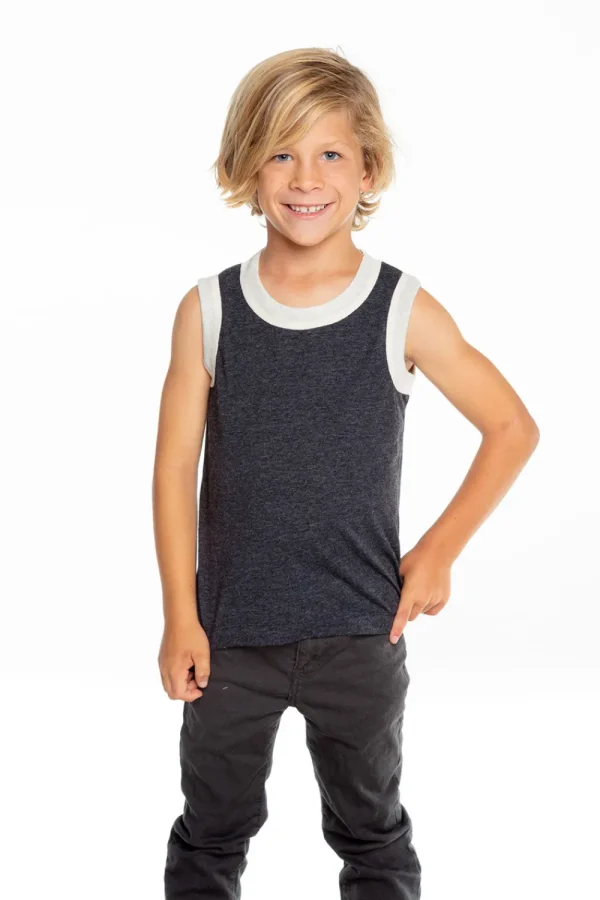 Discount Boys Recycled Vintage Jersey Contrast Binding Muscle Tank Kids/BOY Boys