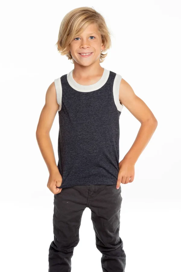Discount Boys Recycled Vintage Jersey Contrast Binding Muscle Tank Kids/BOY Boys