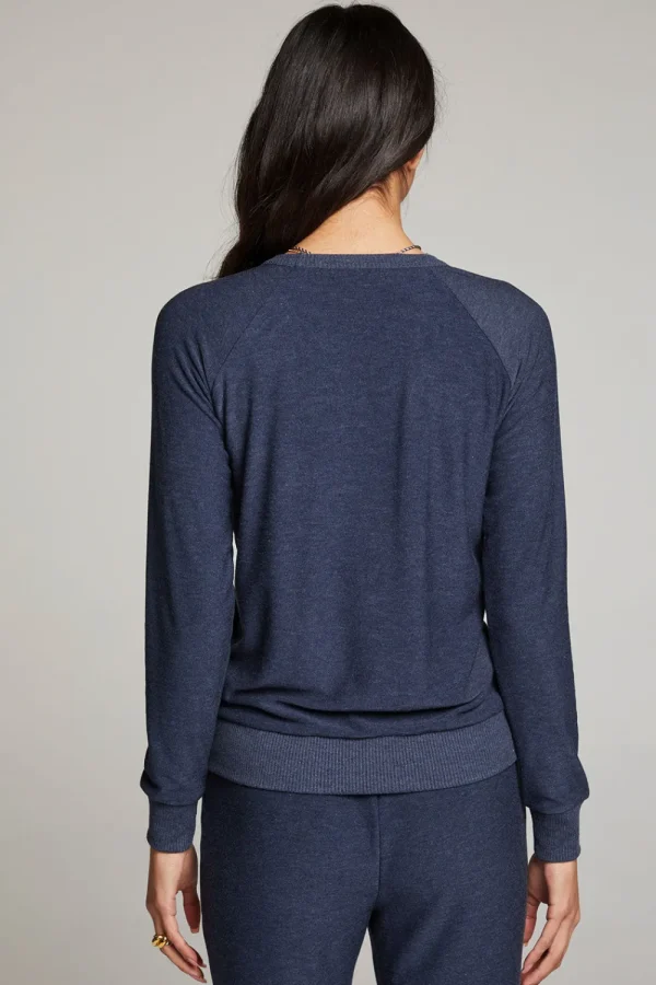 Cheap Canopy Long Sleeve Raglan Pullover Women Loungewear | Tops