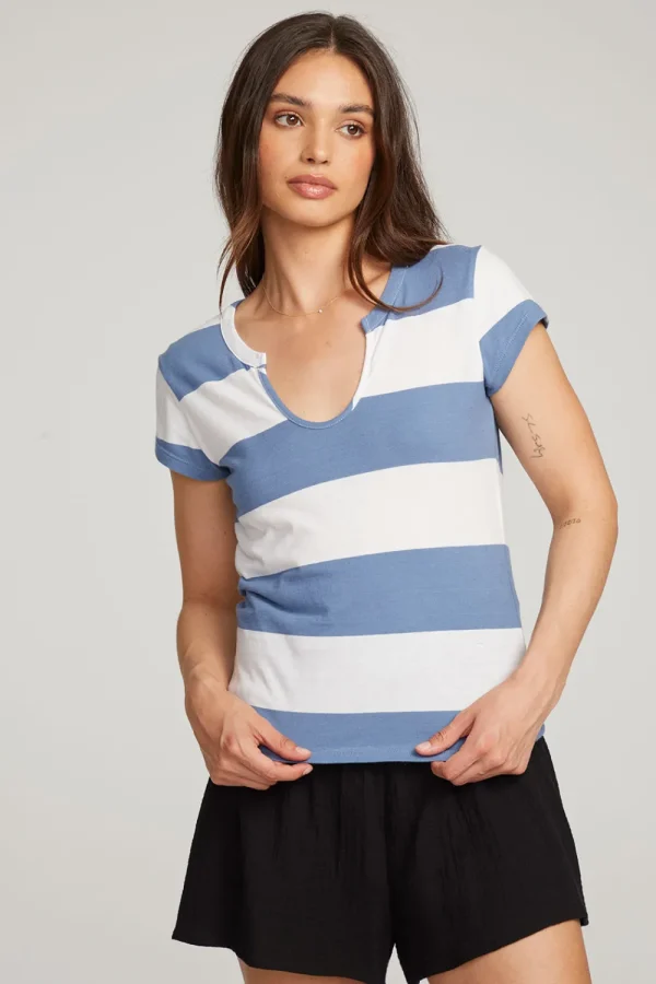 Cheap Chandler Vintage Blue Stripe Tee Women Loungewear | Tops