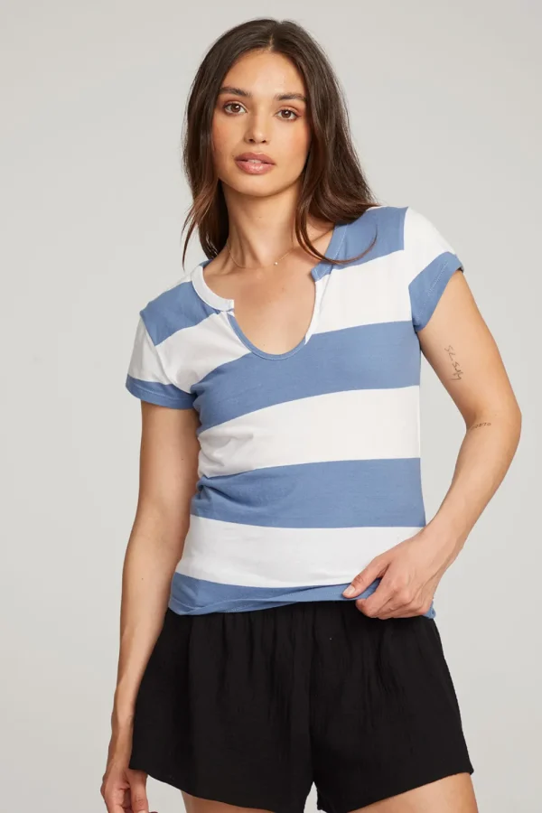 Cheap Chandler Vintage Blue Stripe Tee Women Loungewear | Tops