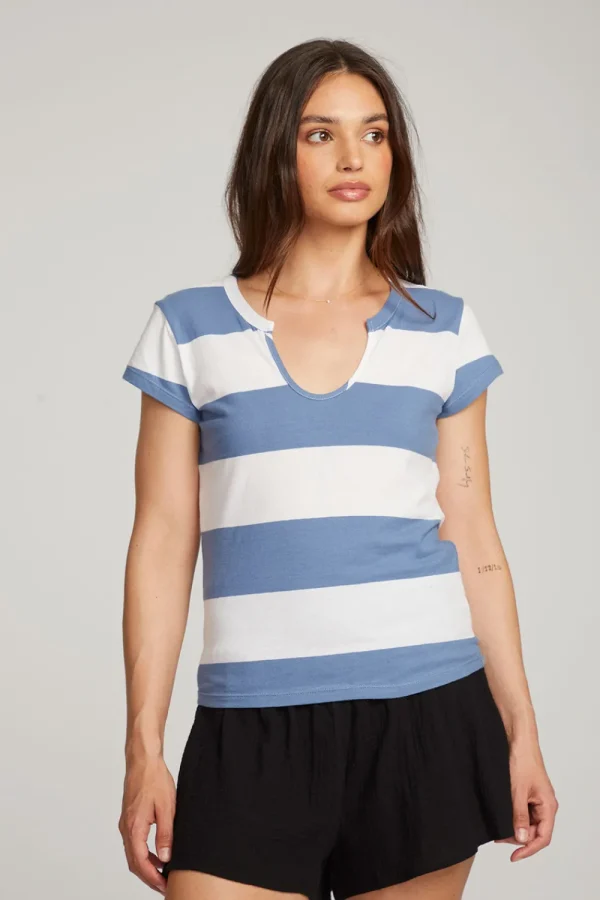 Cheap Chandler Vintage Blue Stripe Tee Women Loungewear | Tops