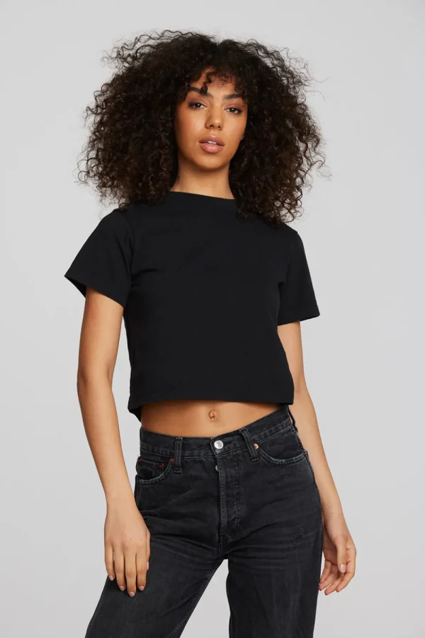 Online Coast Cotton Jersey Mockneck Tee With Rib Women Tops