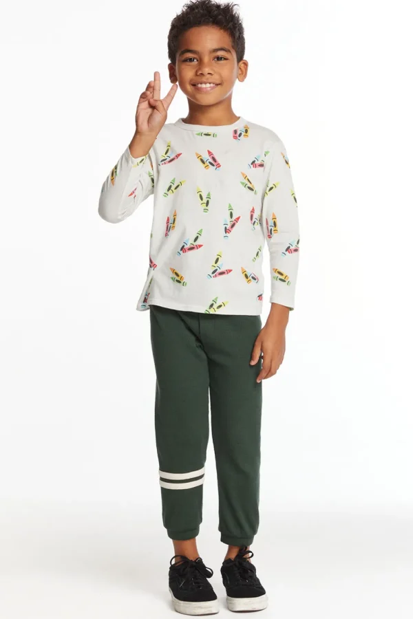 Cheap Coloring Time Boys Long Sleeve Crew Neck Tee Kids/BOY Boys