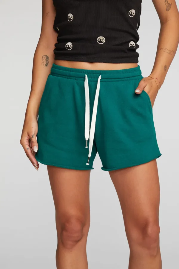 Hot Cotton Fleece Shorts With Shoestring Tie Women Bottoms