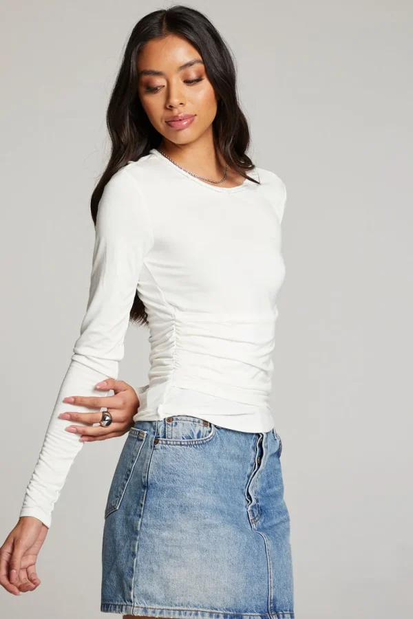 Outlet Crime White Long Sleeve Women Loungewear | Tops