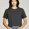 Shop Cropped Crew Neck Short Sleeve Tee Women Tops