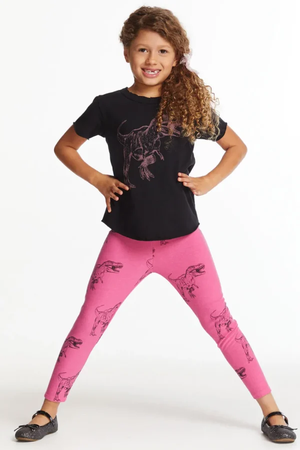 Best Sale Dino Time Girls Crew Neck Tee Kids Girls
