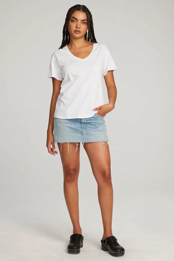 Shop Everyday Essential White V-neck Tee Women Loungewear | Essentials