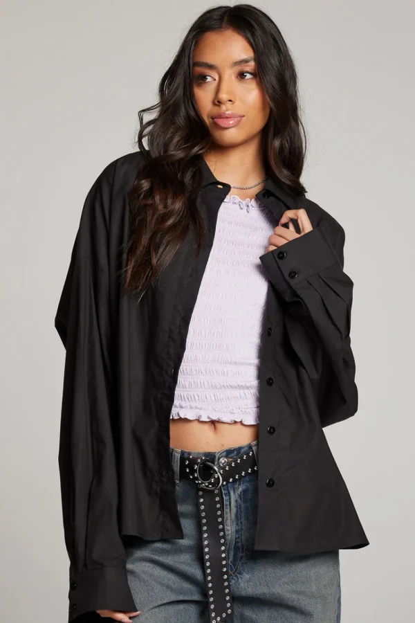 Outlet Ezra Licorice Button Up Women Loungewear | Tops