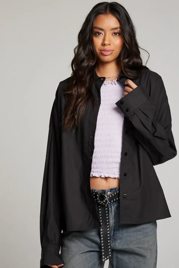 Outlet Ezra Licorice Button Up Women Loungewear | Tops