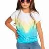 New Girls Recycled Vintage Jersey Cap Sleeve Vent Back Tee Kids Girls