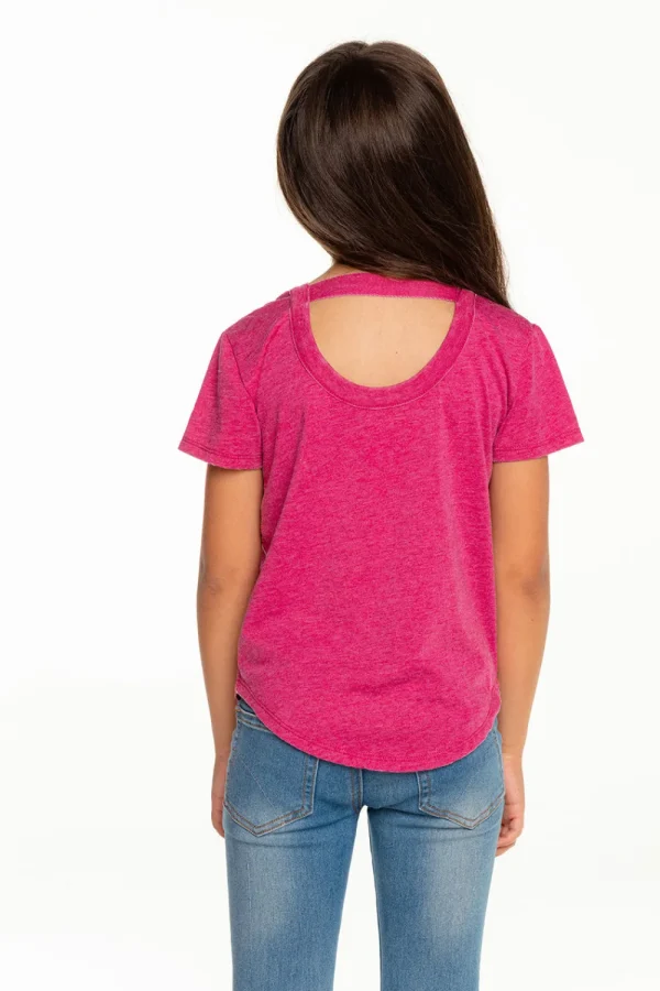 Fashion Girls Recycled Vintage Jersey Short Sleeve Scoop Back Shirt Kids Girls