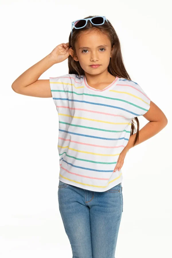 Cheap Girls Recycled Vintage Jersey Cap Sleeve Vent Back Tee Kids Girls