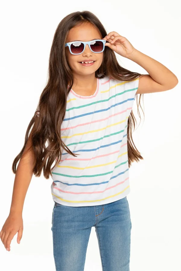 Cheap Girls Recycled Vintage Jersey Cap Sleeve Vent Back Tee Kids Girls