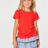 Cheap Girls RPET Vintage Jersey Ruffle Puff Sleeve Tee Kids Girls