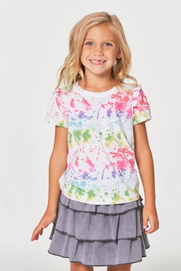 Store Girls RPET Vintage Jersey Ruffle Puff Sleeve Tee Kids Girls