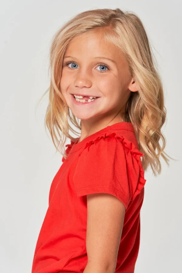 Cheap Girls RPET Vintage Jersey Ruffle Puff Sleeve Tee Kids Girls