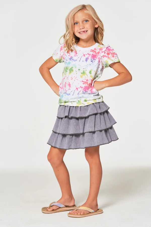 Store Girls RPET Vintage Jersey Ruffle Puff Sleeve Tee Kids Girls
