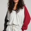 Sale Hannah Fire Color Block V Neck Pullover Women Loungewear | Tops