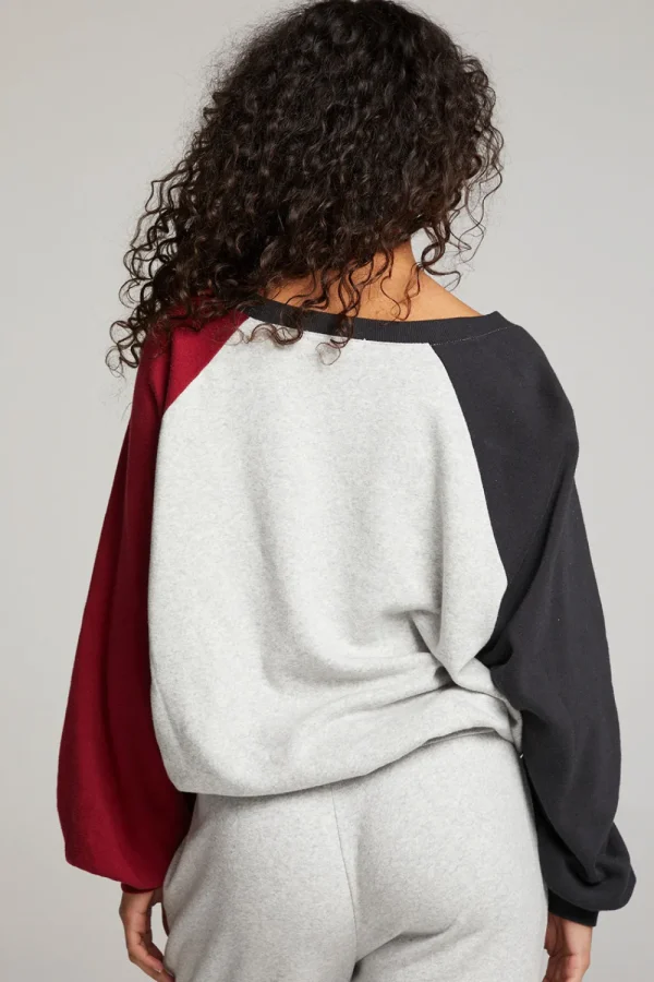 Sale Hannah Fire Color Block V Neck Pullover Women Loungewear | Tops