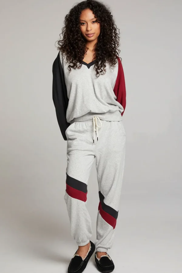 Sale Hannah Fire Color Block V Neck Pullover Women Loungewear | Tops