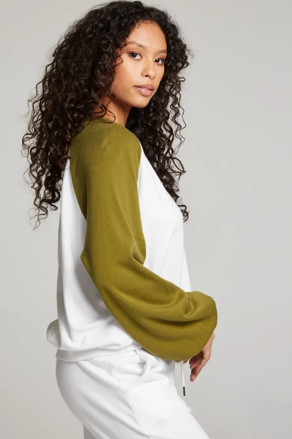Best Sale Hannah Sand Color Block V Neck Pullover Women Loungewear | Tops