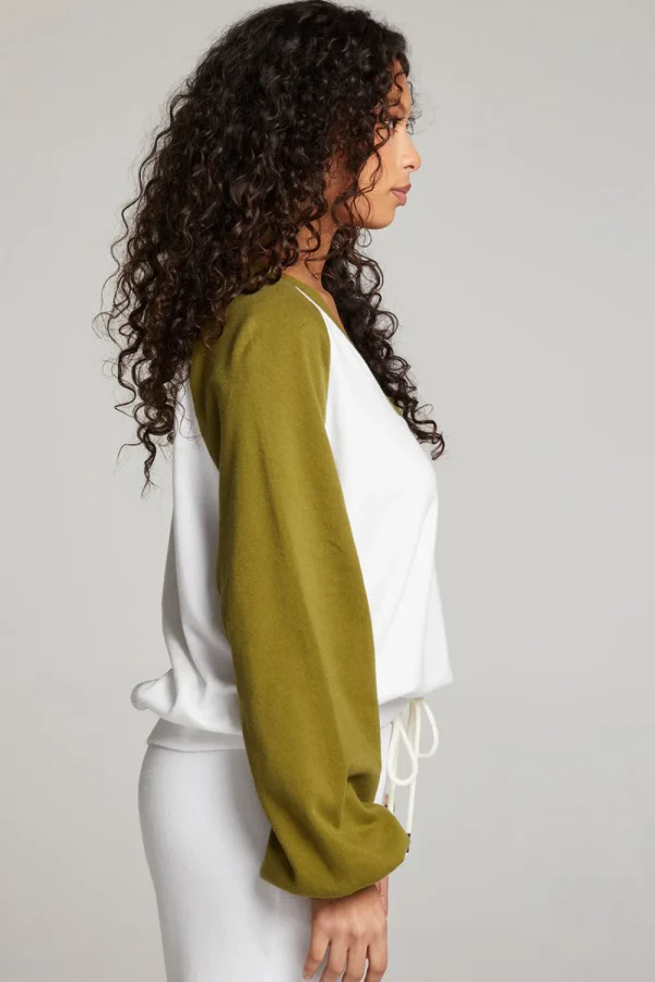 Best Sale Hannah Sand Color Block V Neck Pullover Women Loungewear | Tops