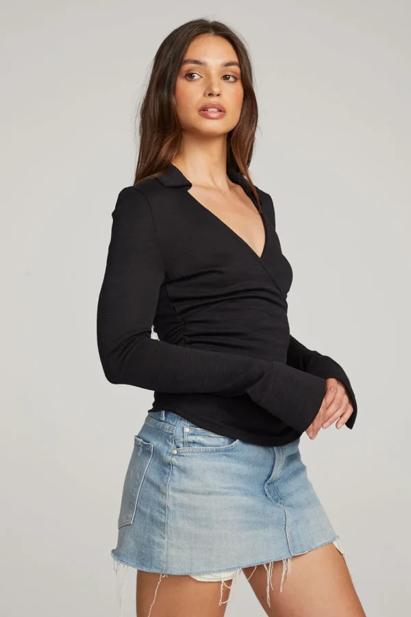 Best Harper Licorice Long Sleeve Women Loungewear | Tops
