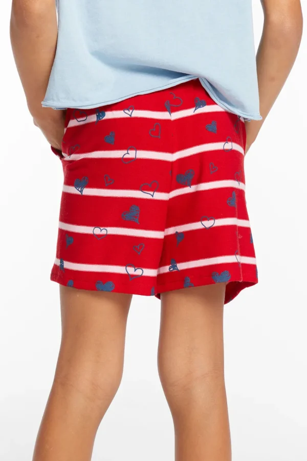 Discount Heart Stripe Girls Shorts Kids Girls