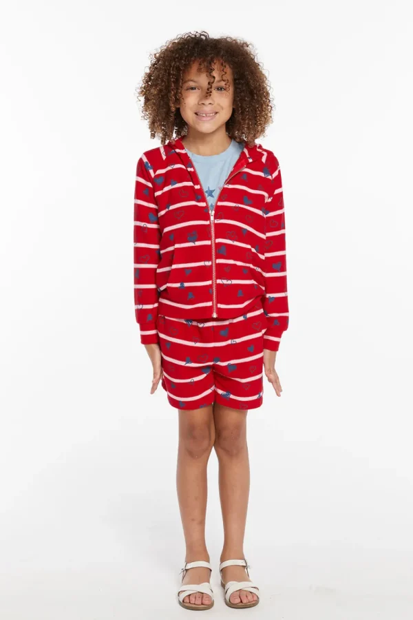 Discount Heart Stripe Girls Shorts Kids Girls