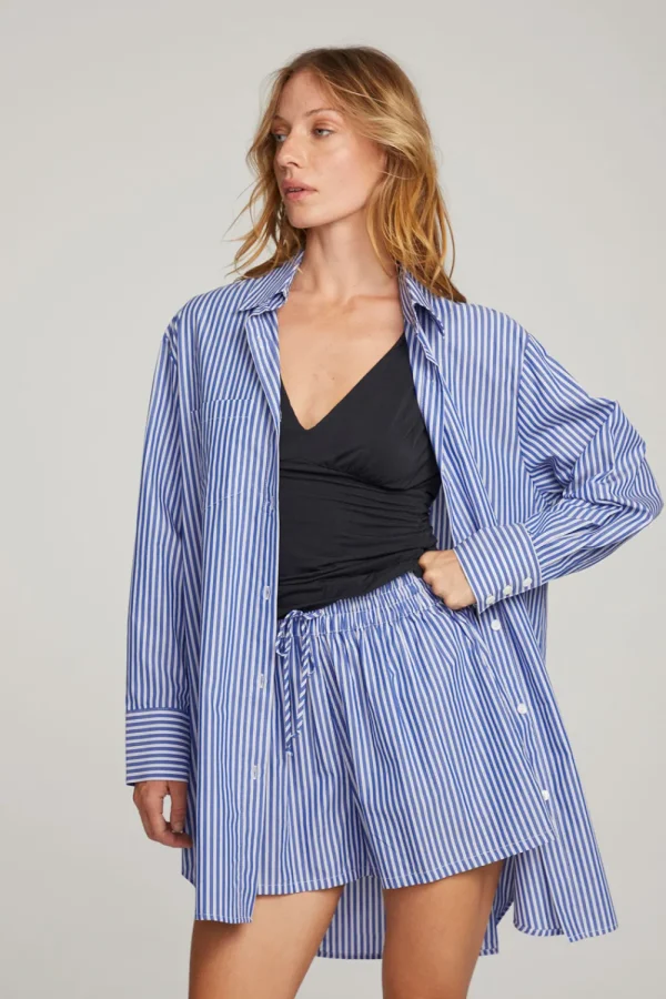 Flash Sale Kerstin Marmont Stripe Button Down Women Loungewear | Tops