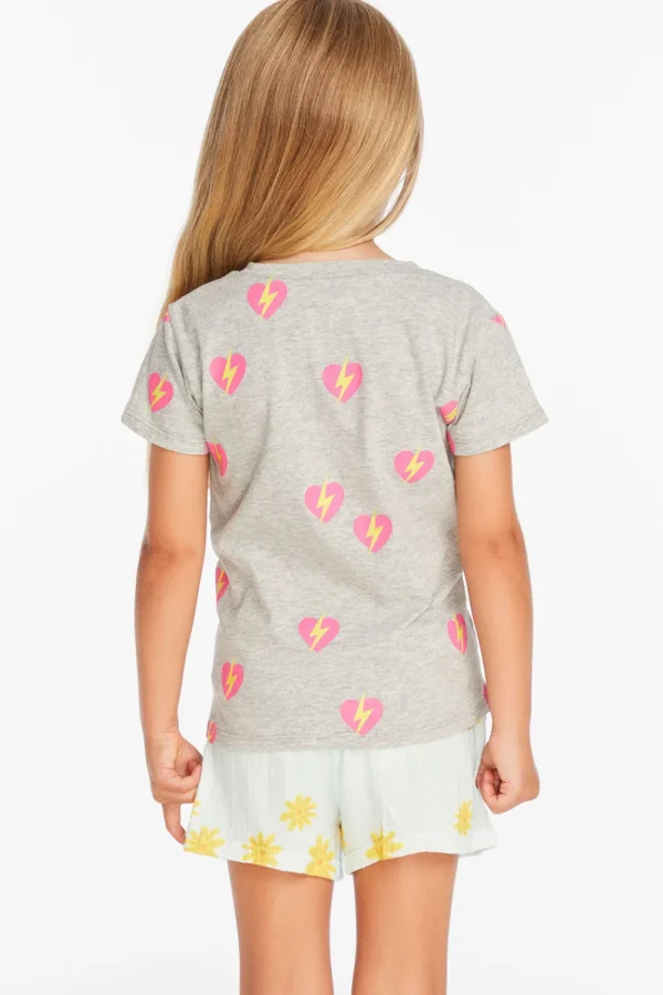 Outlet Lightning Heart Girls Tee Kids Girls