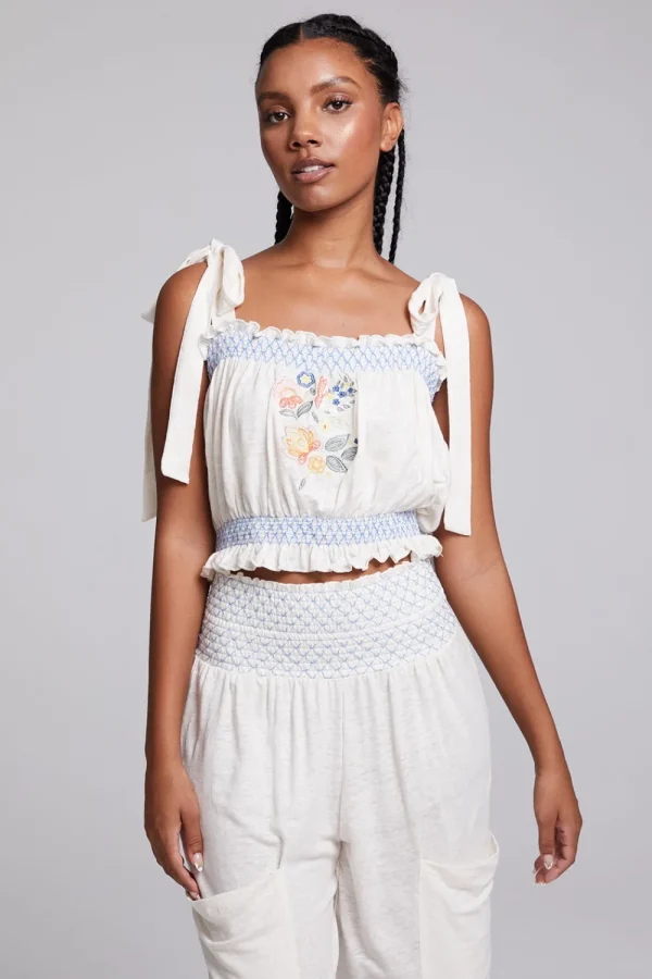 Hot Lirhetta Floral Bouquet Embroidery Crop Top Women Loungewear | Tops