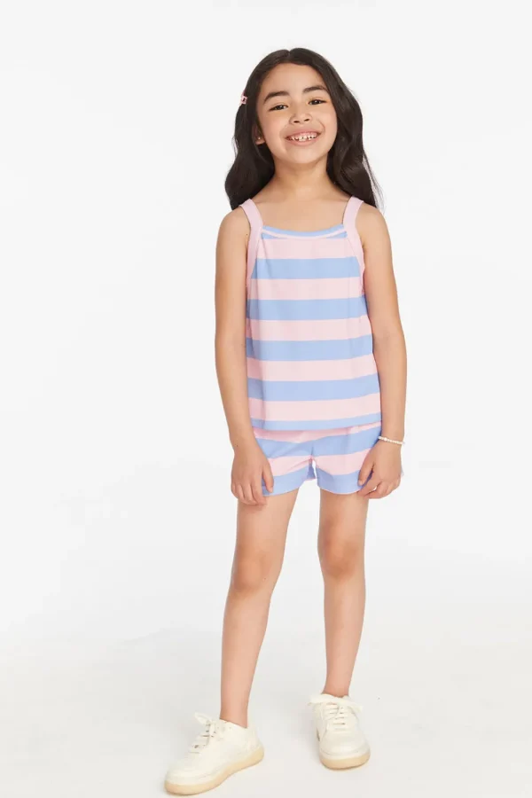 Clearance Mae Bubblegum Stripe Girls Tank Top Kids Girls