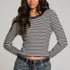 Online Moonlight Punk Stripe Long Sleeve Women Loungewear | Tops