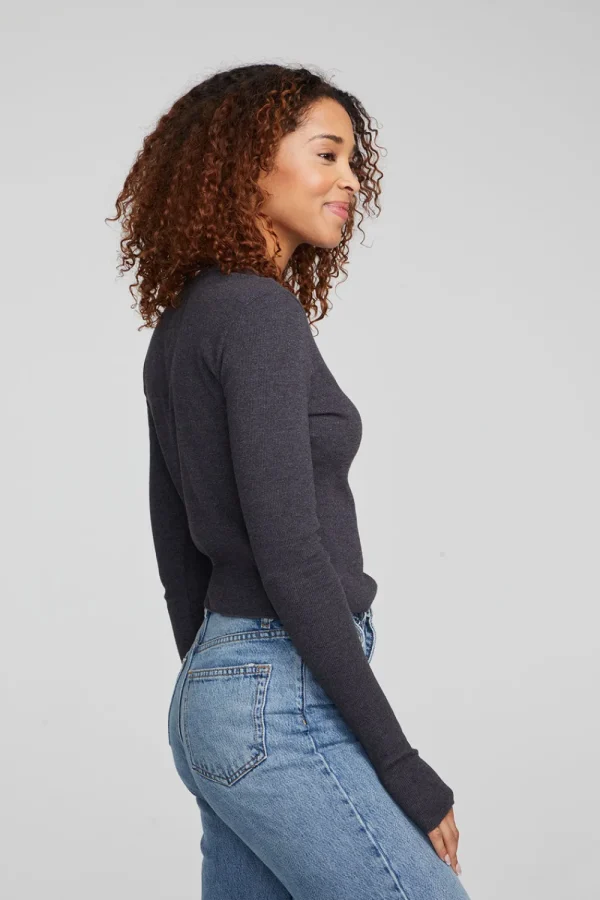 Cheap Moonlight Shadow Black Long Sleeve Women Loungewear | Tops