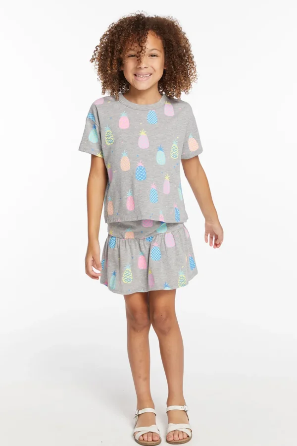 Clearance Multi Pineapple Girls Peplum Skort Kids Girls