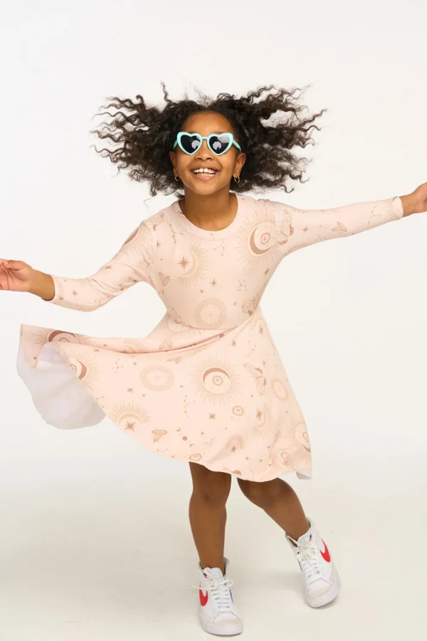 Shop Mystical Sky Peplum Cozy Knit Dress Kids Girls