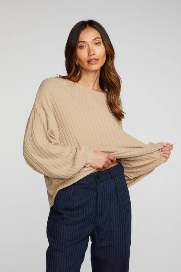 Sale Poor Boy Rib Long Sleeve Tee Women Loungewear | Tops