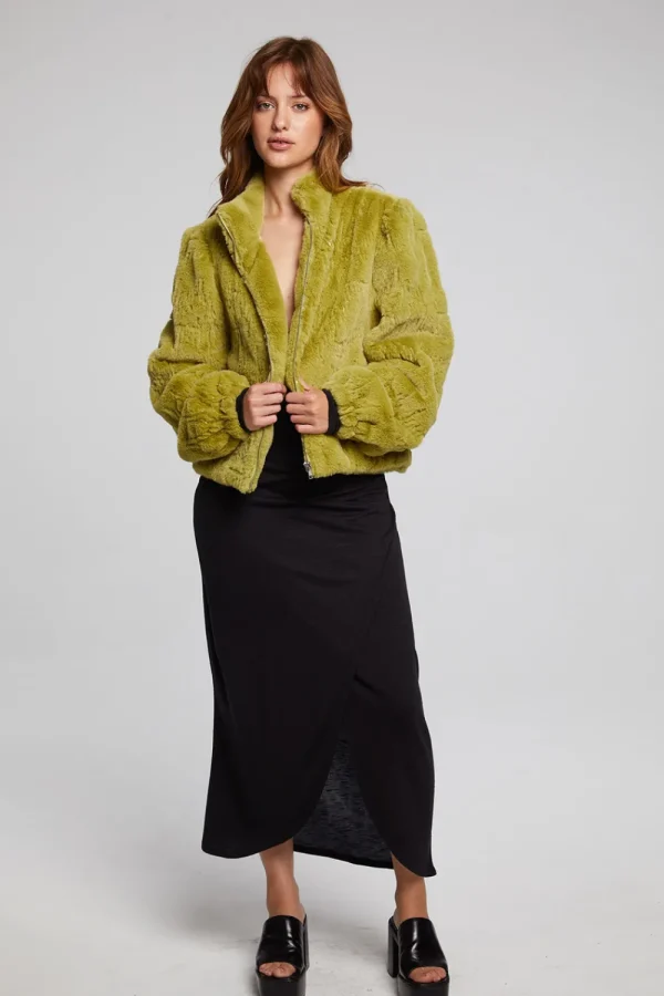 Flash Sale Puff Sleeve Green Olive Jacket Women Outerwear | Loungewear