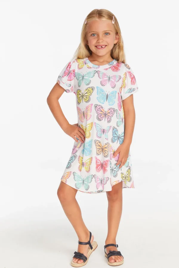 Online Puff Sleeve "She's A Butterfly" Dress Kids Girls