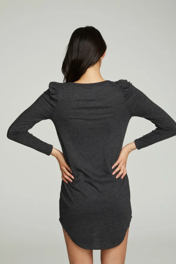 Best Sale Puff Sleeve Shirttail Hi Lo Dress Women Dresses