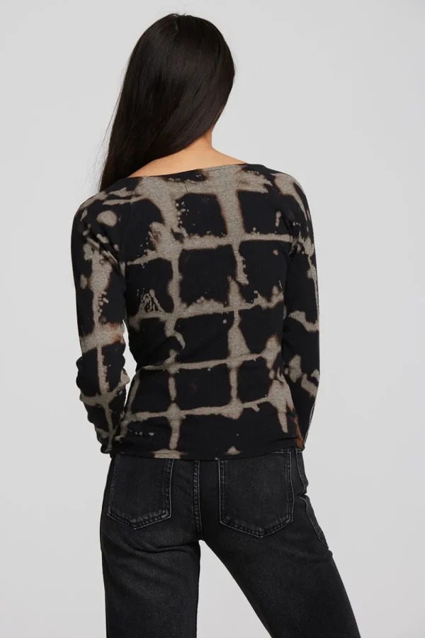 Hot Recycled Vintage Rib Long Sleeve Top With Twist Detail Women Tops