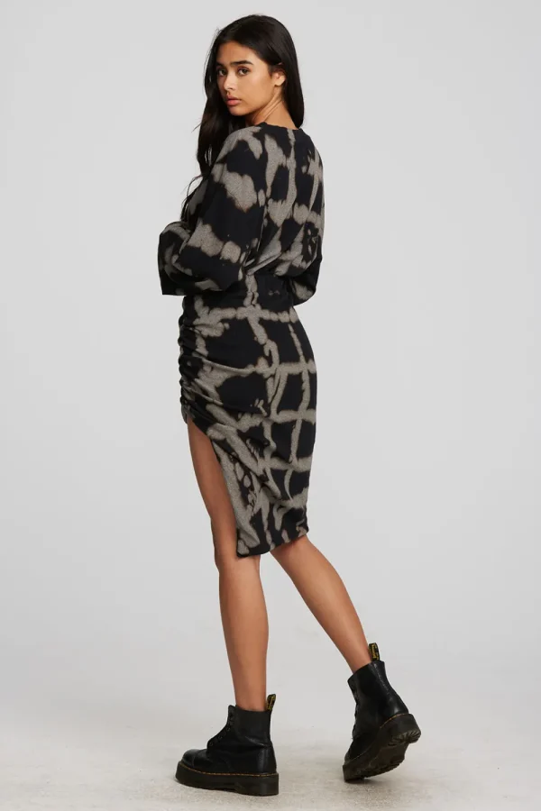 Best Sale Recycled Vintage Rib Midi Dress With Shirring And Side Slit Women Loungewear | Dresses