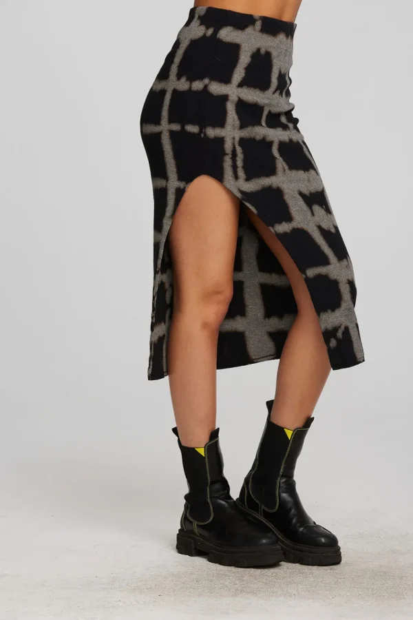 Online Recycled Vintage Rib Midi Skirt With Shirring And Side Slit Women Bottoms